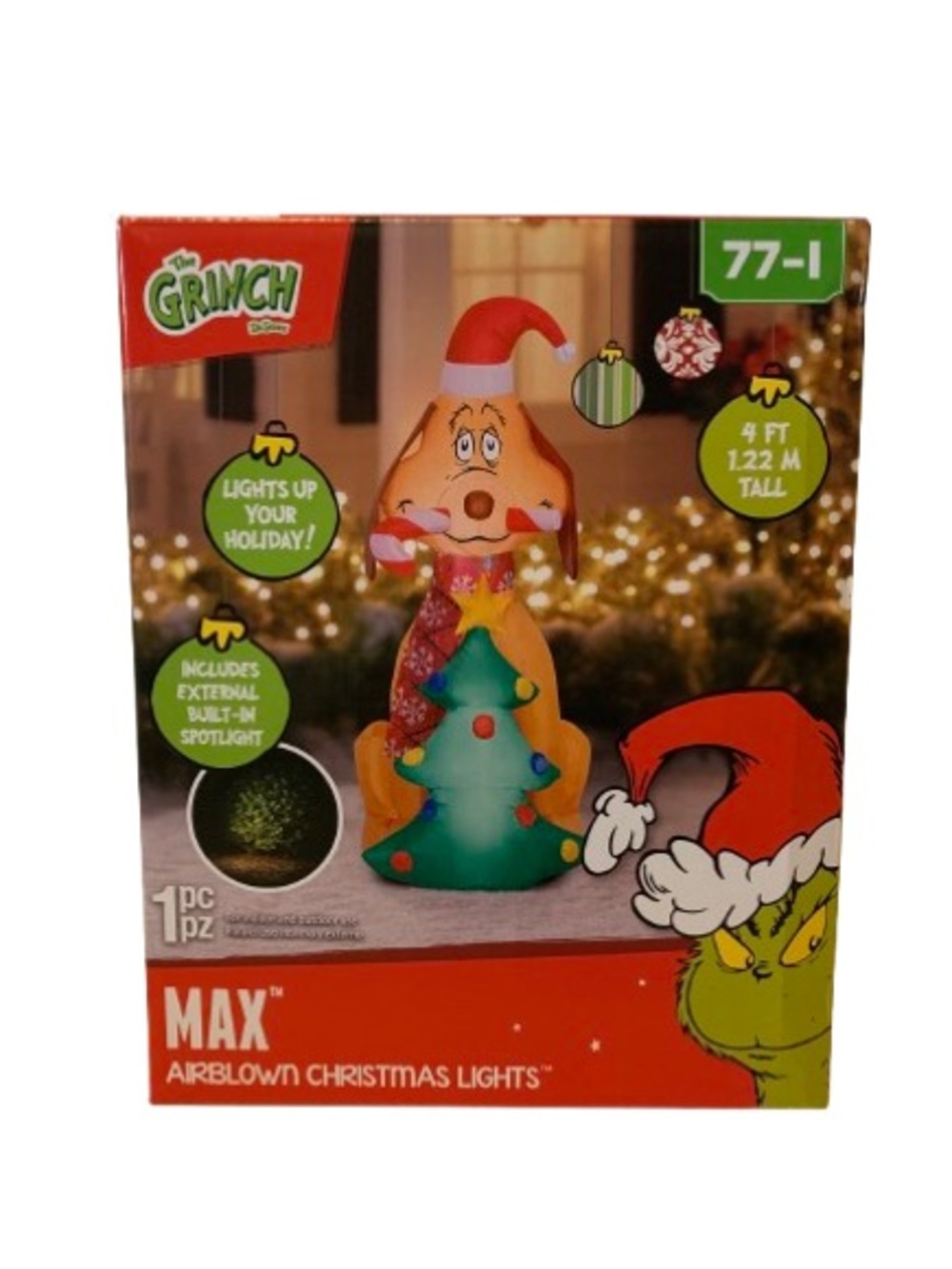 NIB. DR. Seuss The Grinch Max 4ft Airblown Inflatable Christmas Decor